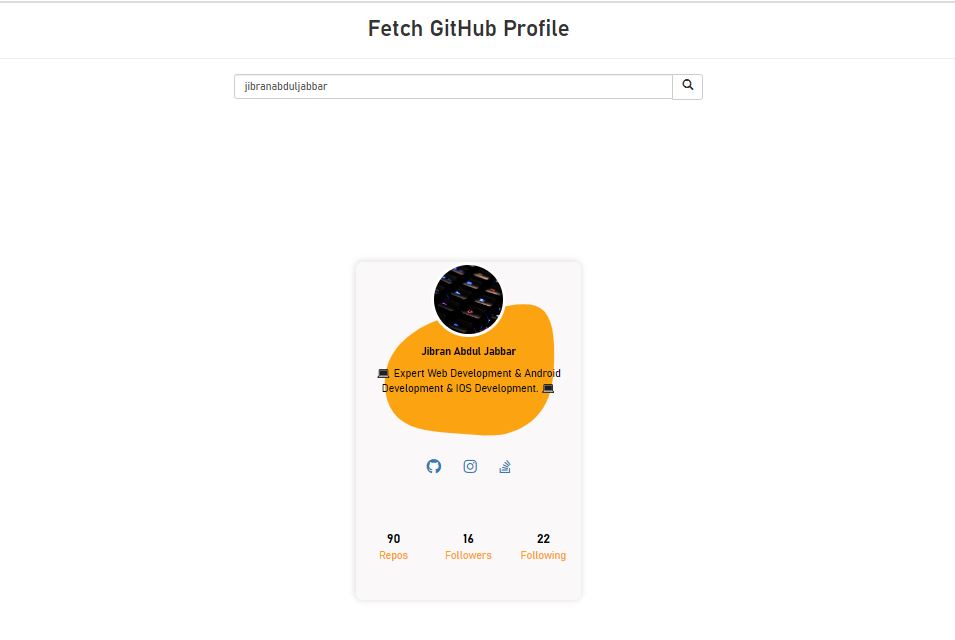 GitHub Fetch Profile.